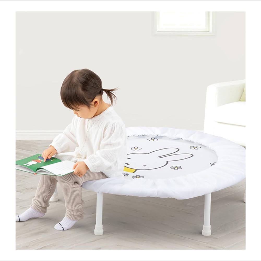 [Official] Ides Home Trampoline Miffy Quiet Design Rubber Type Safe Load Capacity 70kg Indoor Children's Indoor Play Equipment