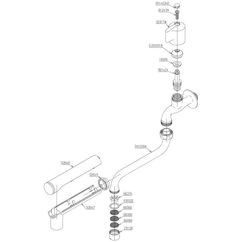 TOTO horizontal faucet (universal type, for electric water heaters, for drinking hot water, for shared use) T30FDU13H