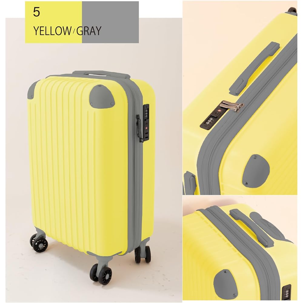 [MASCLUB] Suitcase, Carry Case, Carry Bag, Carry-on, Expansion Function, Large, Quiet, Equipped with TSA Rourke, Business, Durable, Ultra Light, Stylish, Shockproof, Improved Stability, Carry-on, Overseas Travel, Family Travel, Business Trip, Graduation