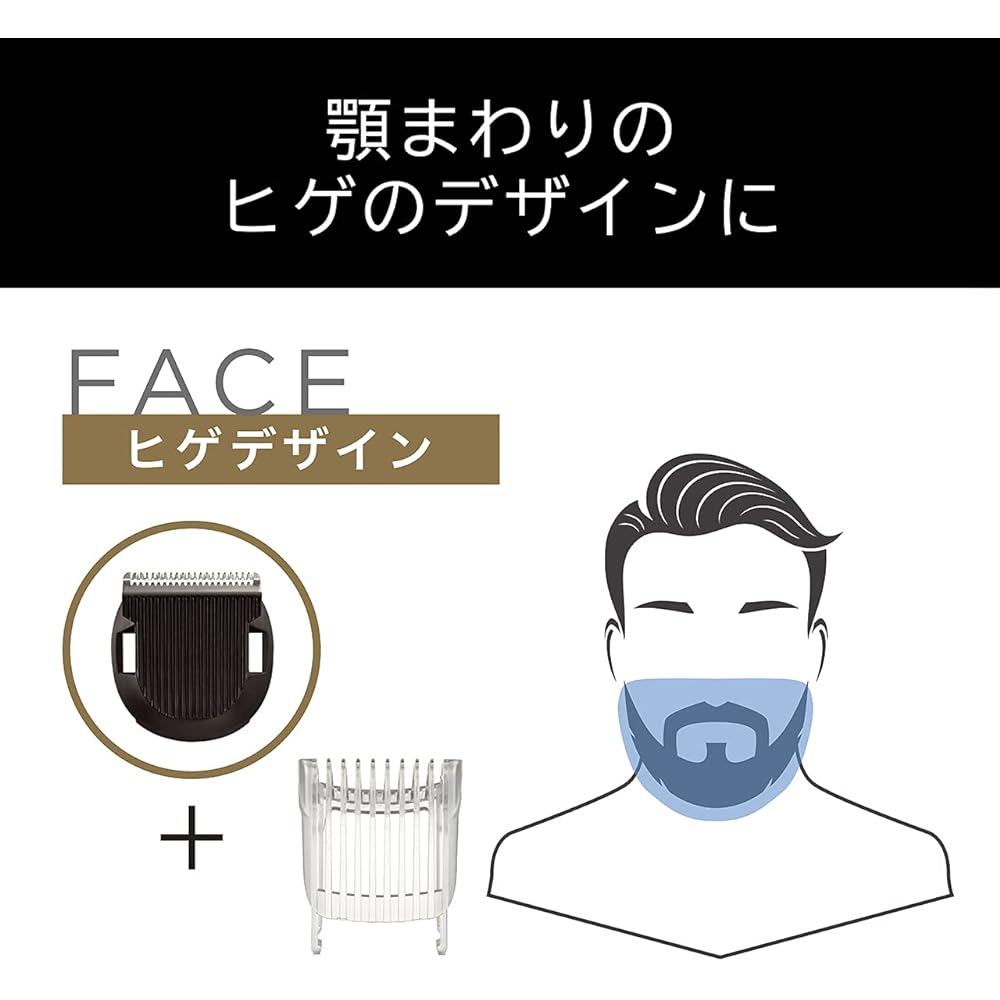 Vidal Sassoon Electric Hair Clipper Hair Cutter Beard Design Dial Adjustment (1~25mm) Rechargeable AC Type Overseas Compatible Black VSM-6200/KJ