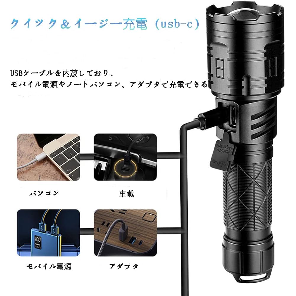 LED flashlight, high brightness, maximum 200 lumens, irradiation distance of over 100m, penlight, zoom function, handy light, 3 lighting modes, small, lightweight, battery operated, for outdoor use, for walking/climbing/camping/work/disaster prevention/p