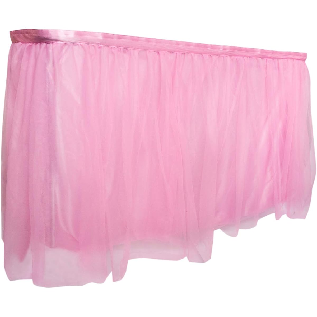 Royal Imports Tulle Table Skirt, Tulle Tablecloth for Wedding Birthday Party Bridal Baby Shower Home Decoration Skirt Rectangle 9 Feet Pink