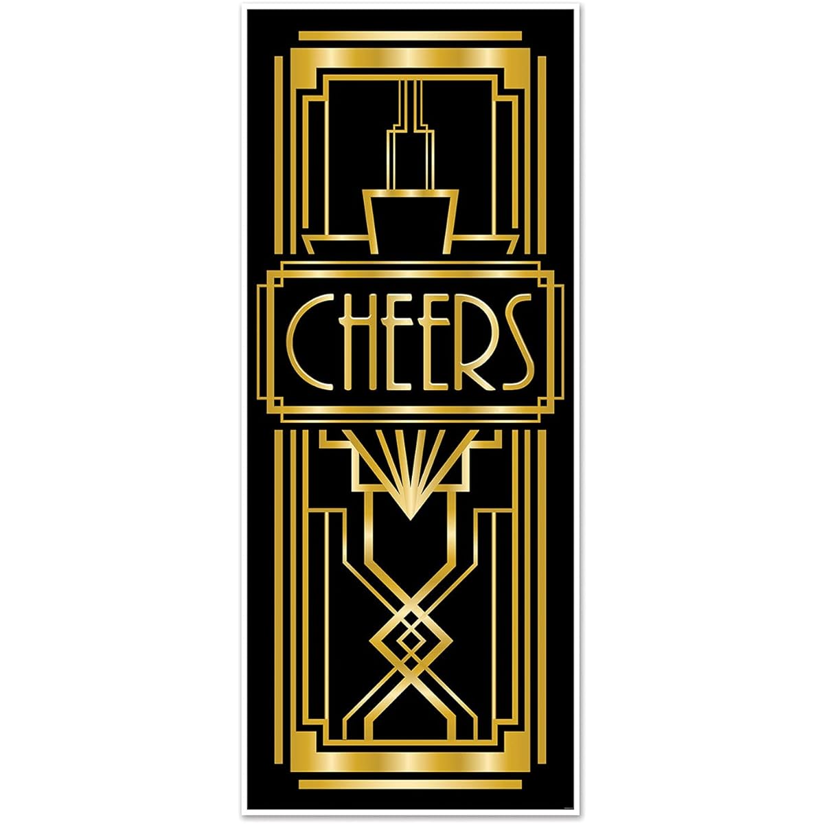 Beistle 59903 2-Piece Great 20s Door Cover, 30" x 6', Black/Gold