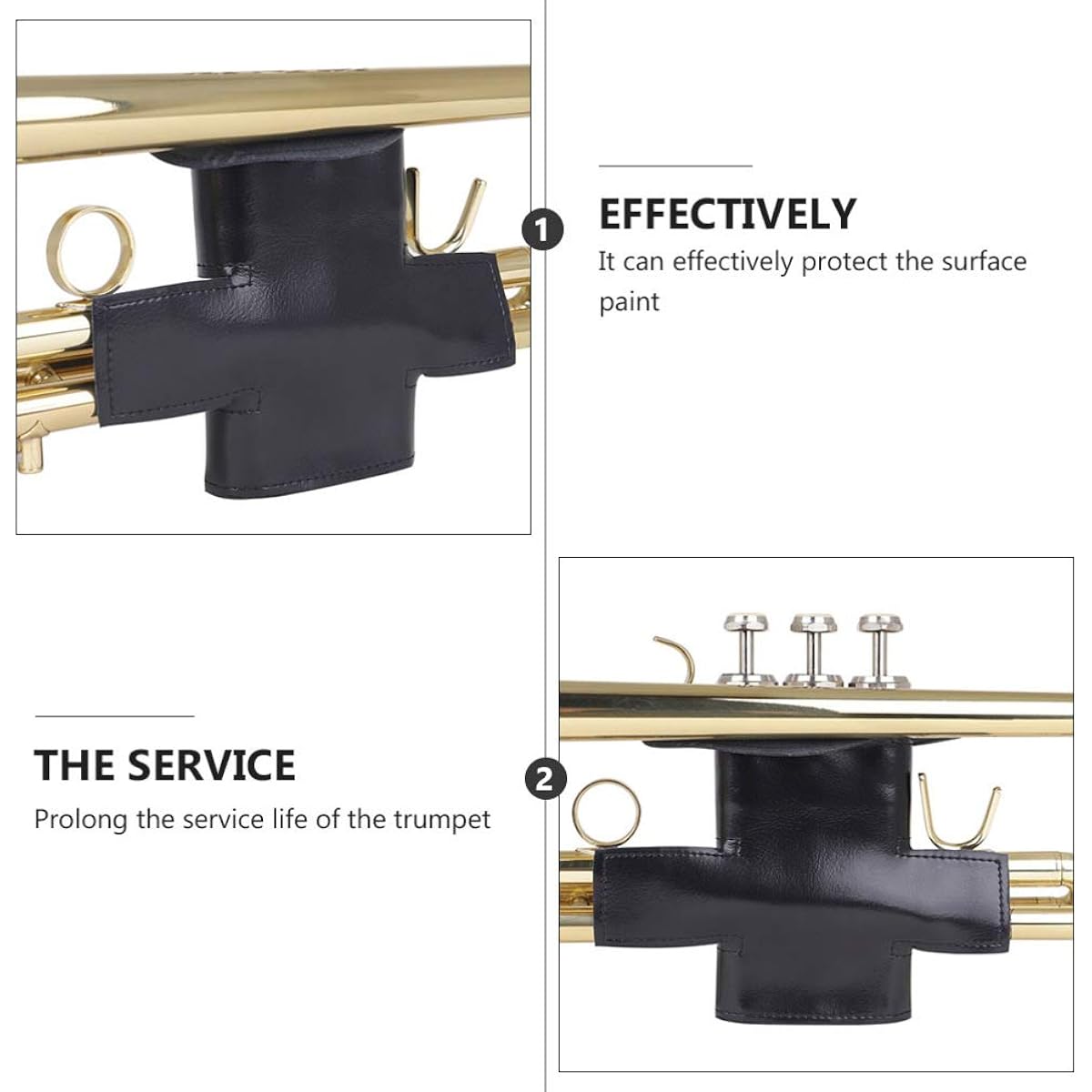 EXCEART PU Leather Trumpet Valve Guard Trumpet Valve Protector Protects from Corrosion, Scratches and Dirt