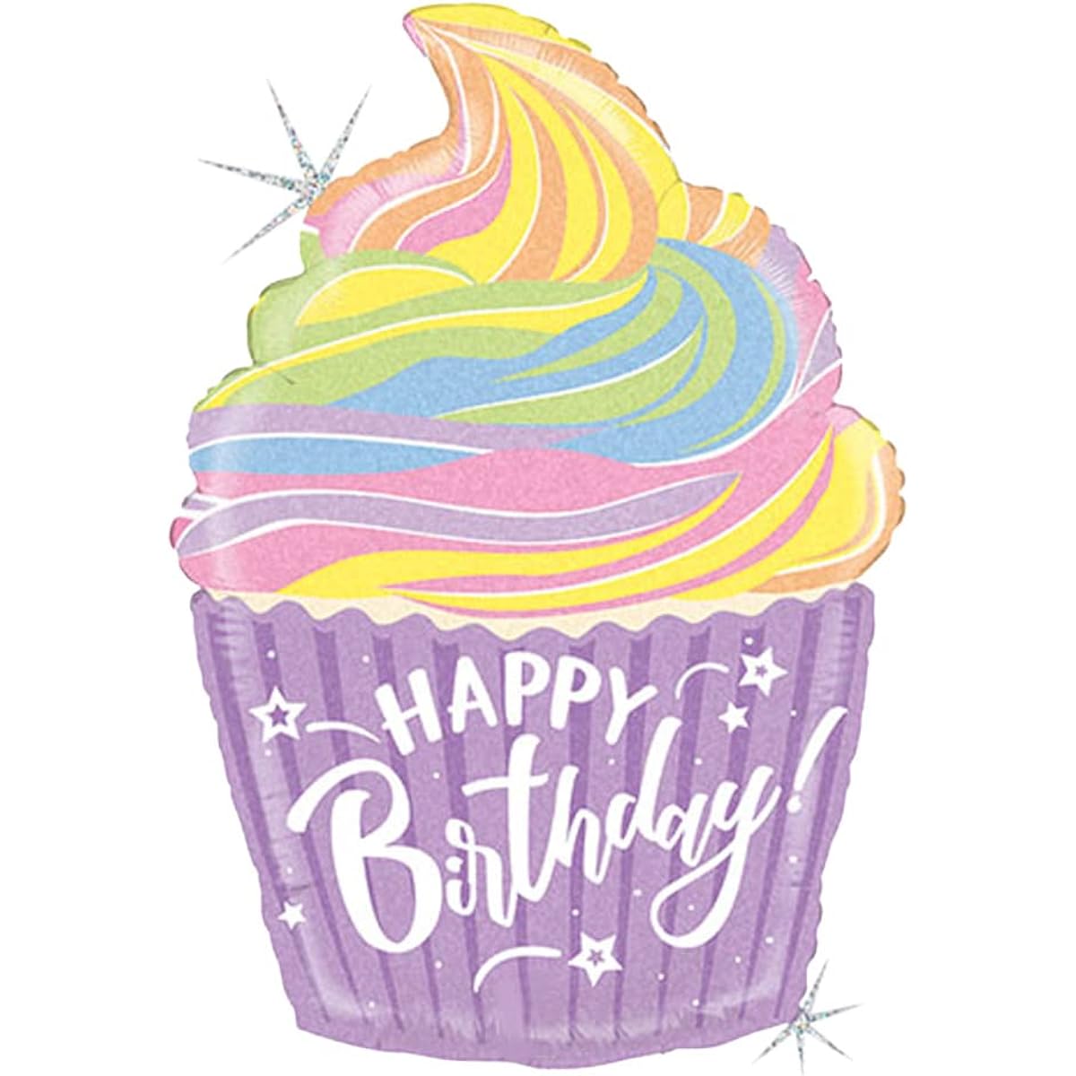 Happy Birthday Pastel Cupcake 27" Foil Party Balloon