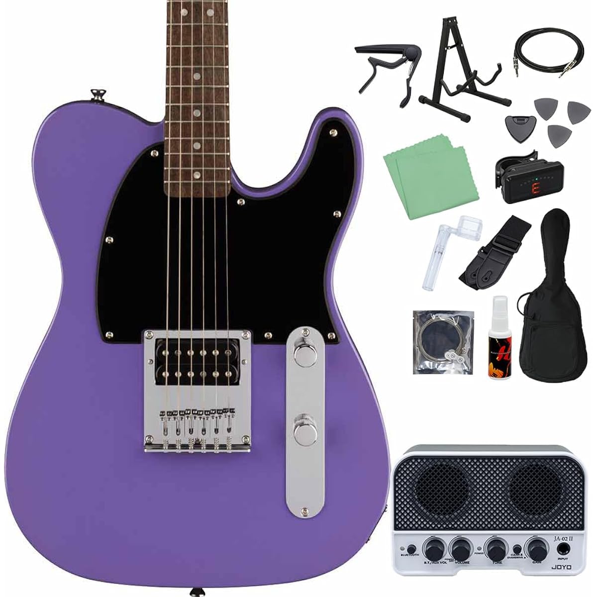 Squier by Fender SONIC ESQUIRE Ultraviolet Electric Guitar Beginner 14-piece Set [Includes Bluetooth Mini Amplifier] Esquire Squier/Squier