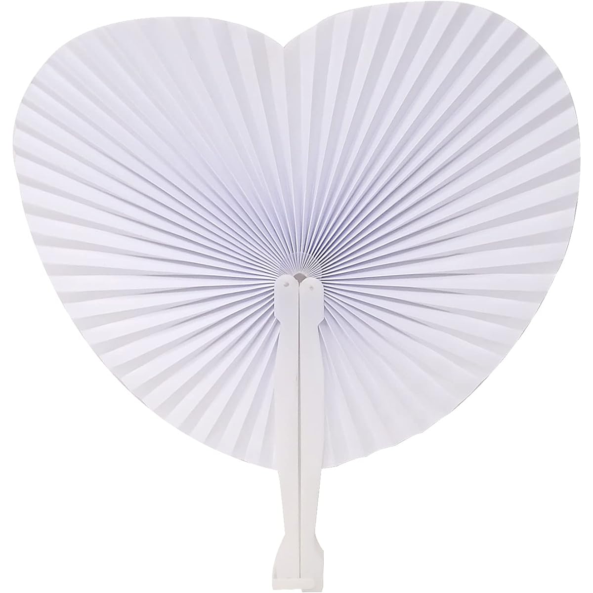 HONBAY 12pcs Heart Shape Folding Handheld Paper Fans for Birthday Wedding Party Accordion Fans Party Favors