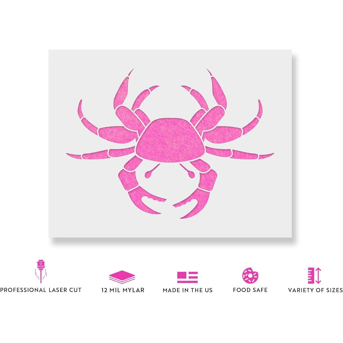 Crab Stencil Template - Reusable Stencil with Multiple Sizes Available 36"x24"