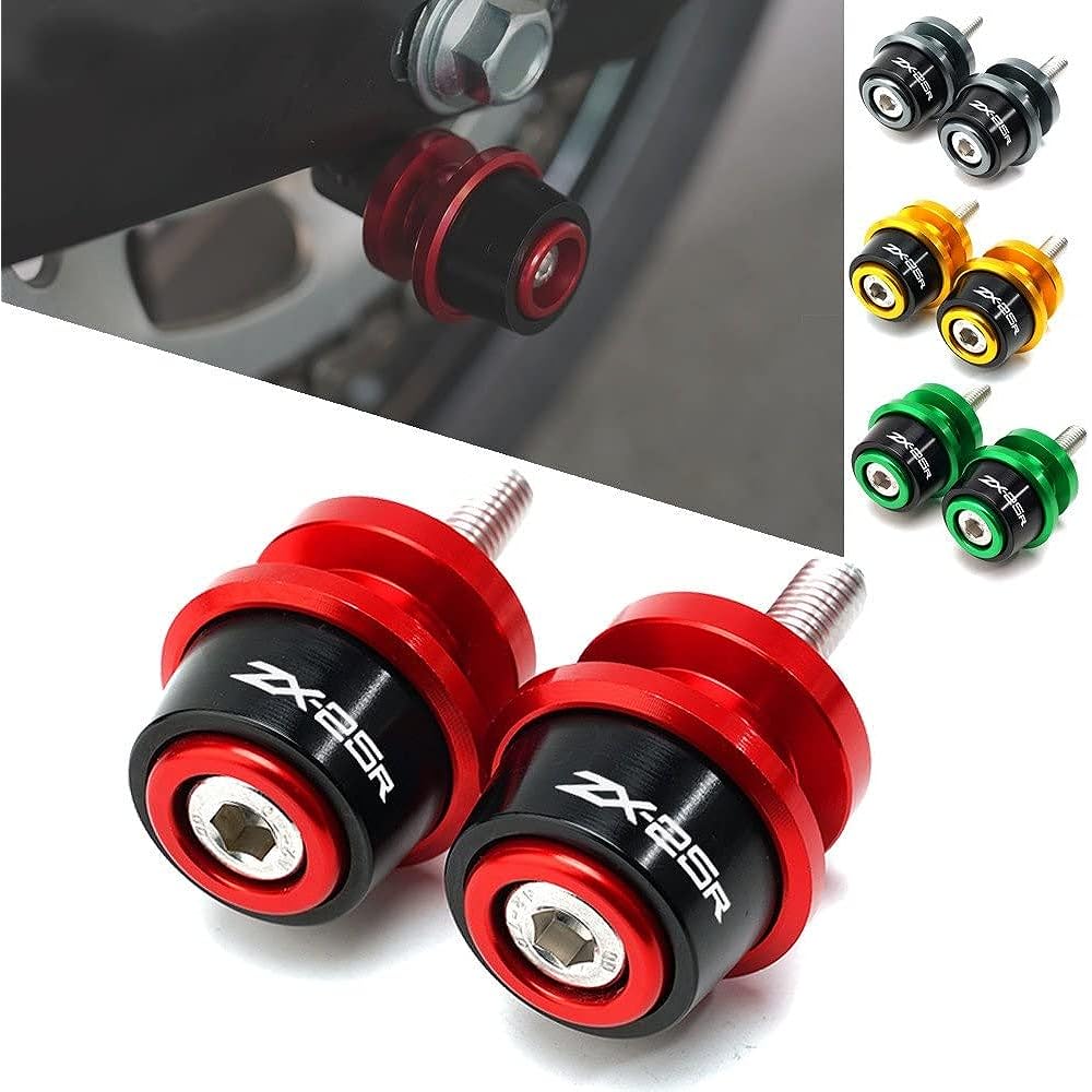 Motorcycle Swing Arm Bobbin Spool For Ka-wa-sa-ki Ninja ZX25R ZX-25R 2020 2021 Motorcycle Swing Arm Slider Spool Stand Bobbin CNC Aluminum (Color : Red)