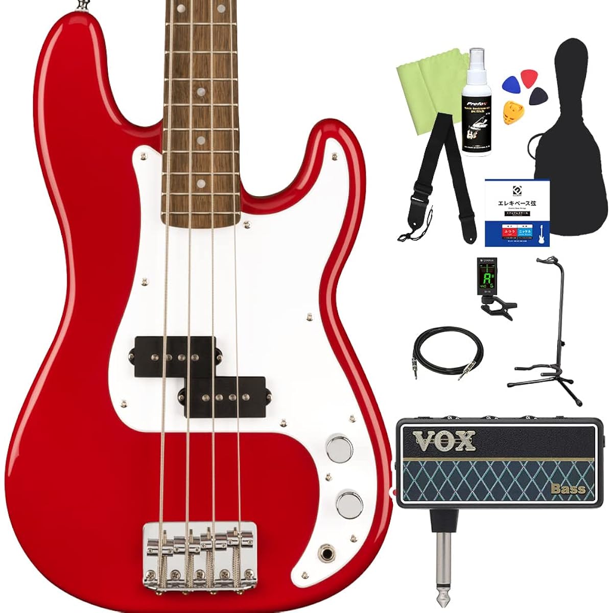 Squier by Fender Mini Precision Bass 12-piece bass beginner set [with amplug] Dakota Red Precision Bass Mini size Squier/Squier
