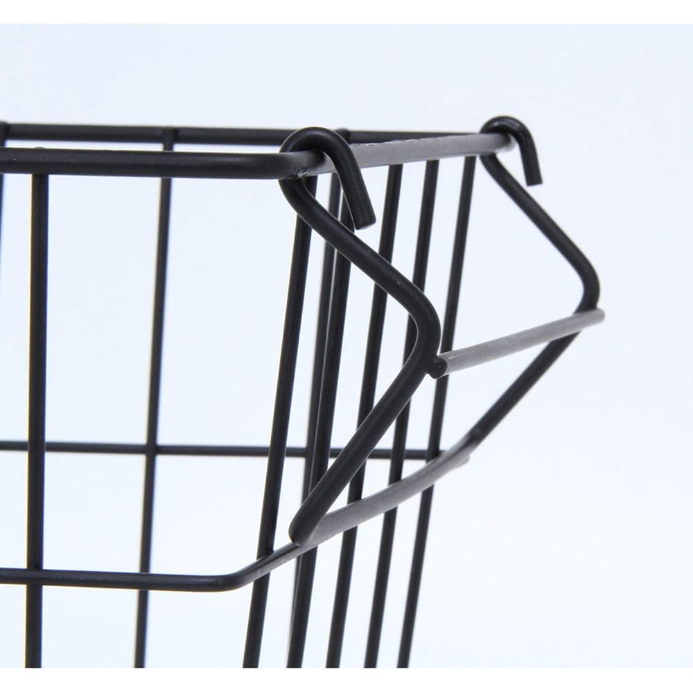 Fujiboeki Basket Wire Basket Stack A Black Width 37 x Depth 26cm Set of 6 14226