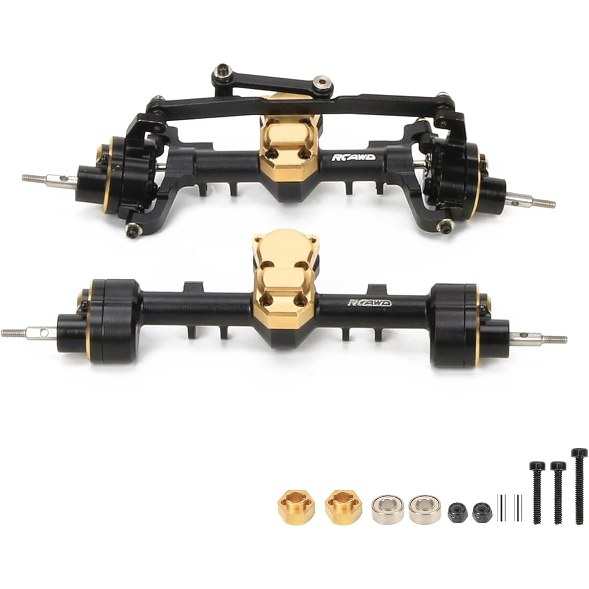 Alloy Front Rear Portal Axle Housing with Steel Gear Axial SCX24 Crawler Upgrade Parts (Black)