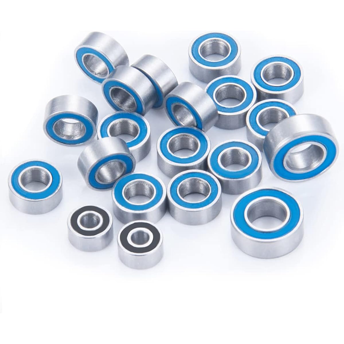 RCXXX 20pcs Steel Shielded Blue Ball Bearing Kit for Axial SCX24 90081 AXI00001 AXI00002 AXI00004 AXI00005 AXI00006 1/24 RC Crawler Car Upgrade Parts