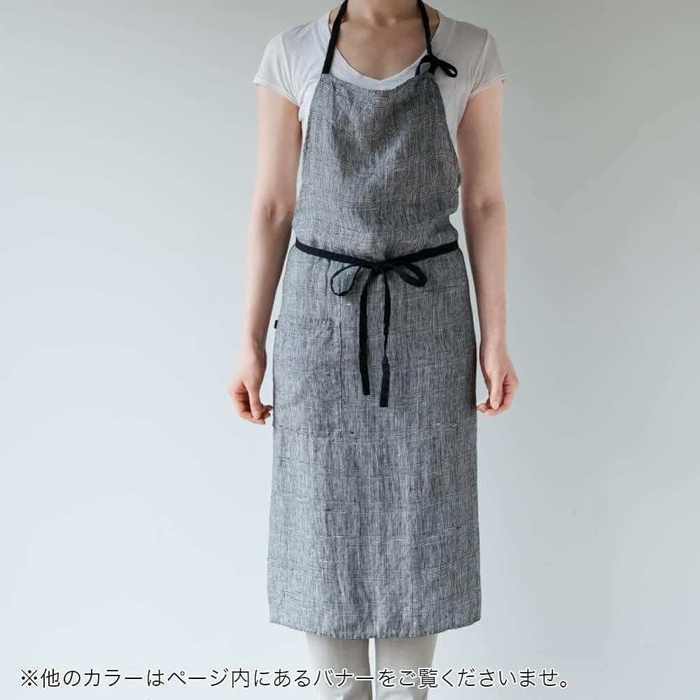 [Lino e Lina] Lino Elina Apron Full Apron Manon Manon A326 Katran Women's Men's Kitchen Plain Linen Hemp Simple Long Length Gift Present