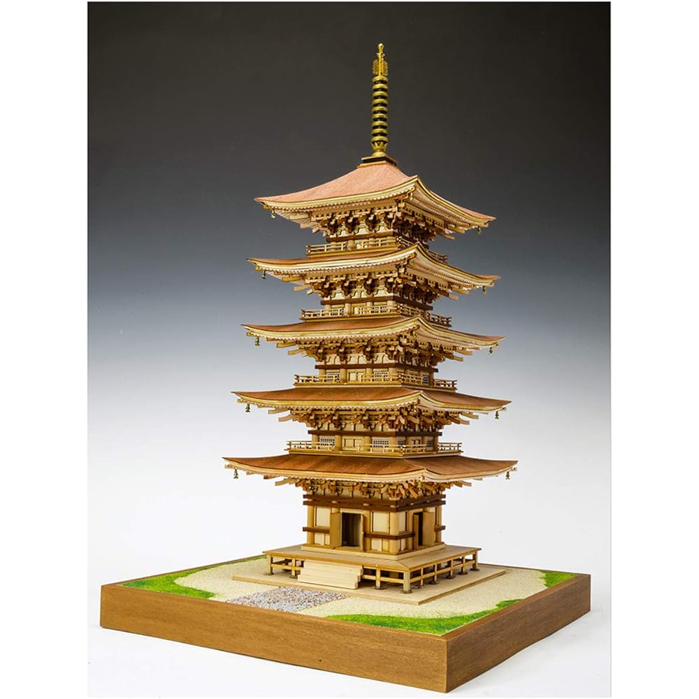 Woody Joe 1/75 Mt. Haguro Five-storied Pagoda Wooden Model Assembly Kit