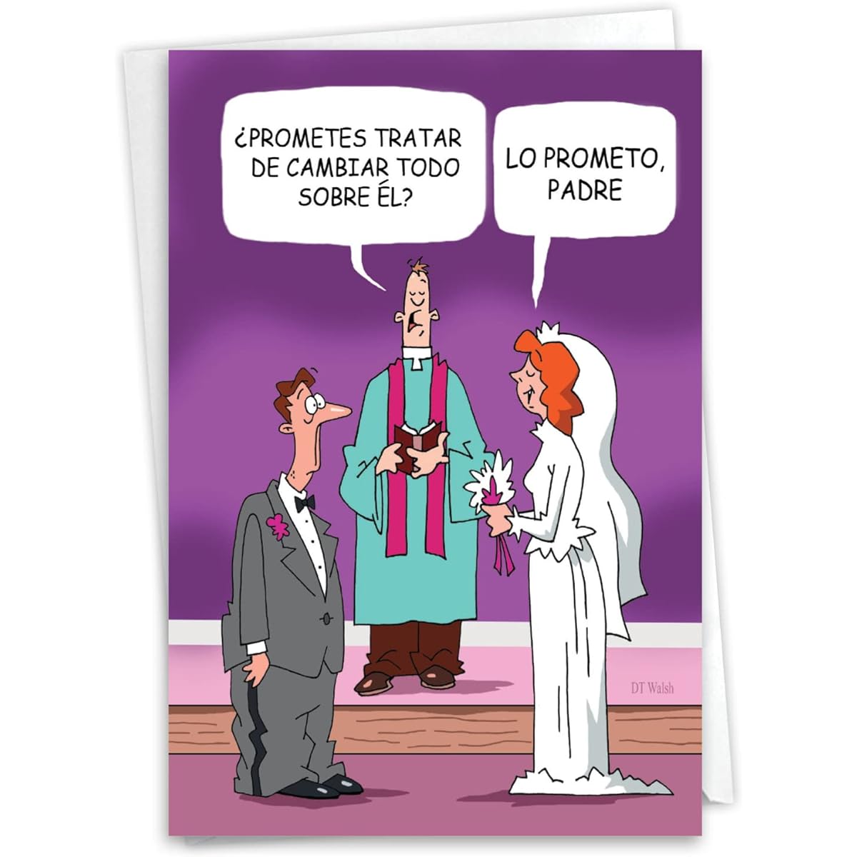NobleWorks Funny Spanish Wedding Congratulations Greeting Card with 5 x 7 Inch Envelopes (1 Card) Congratulations to Cambiar Todo C6360WDG-SL