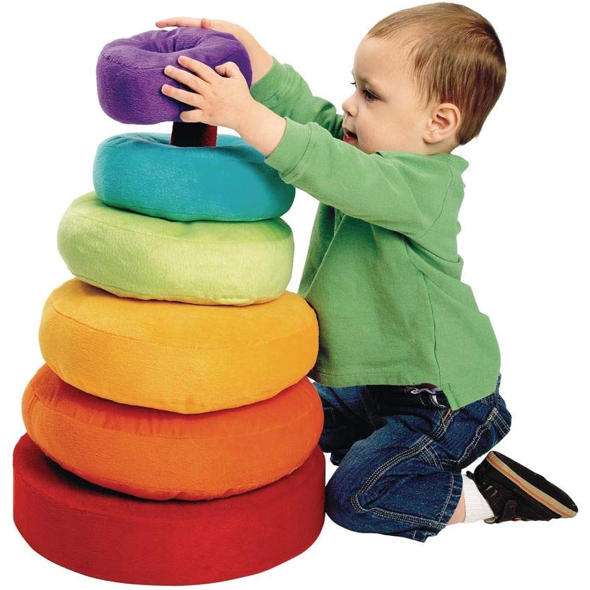 Excellerations TALLRING Extra Large Plush Stacking Ring Toy for Toddlers, Perfect for Early Stem, Ages 6 Months and Up