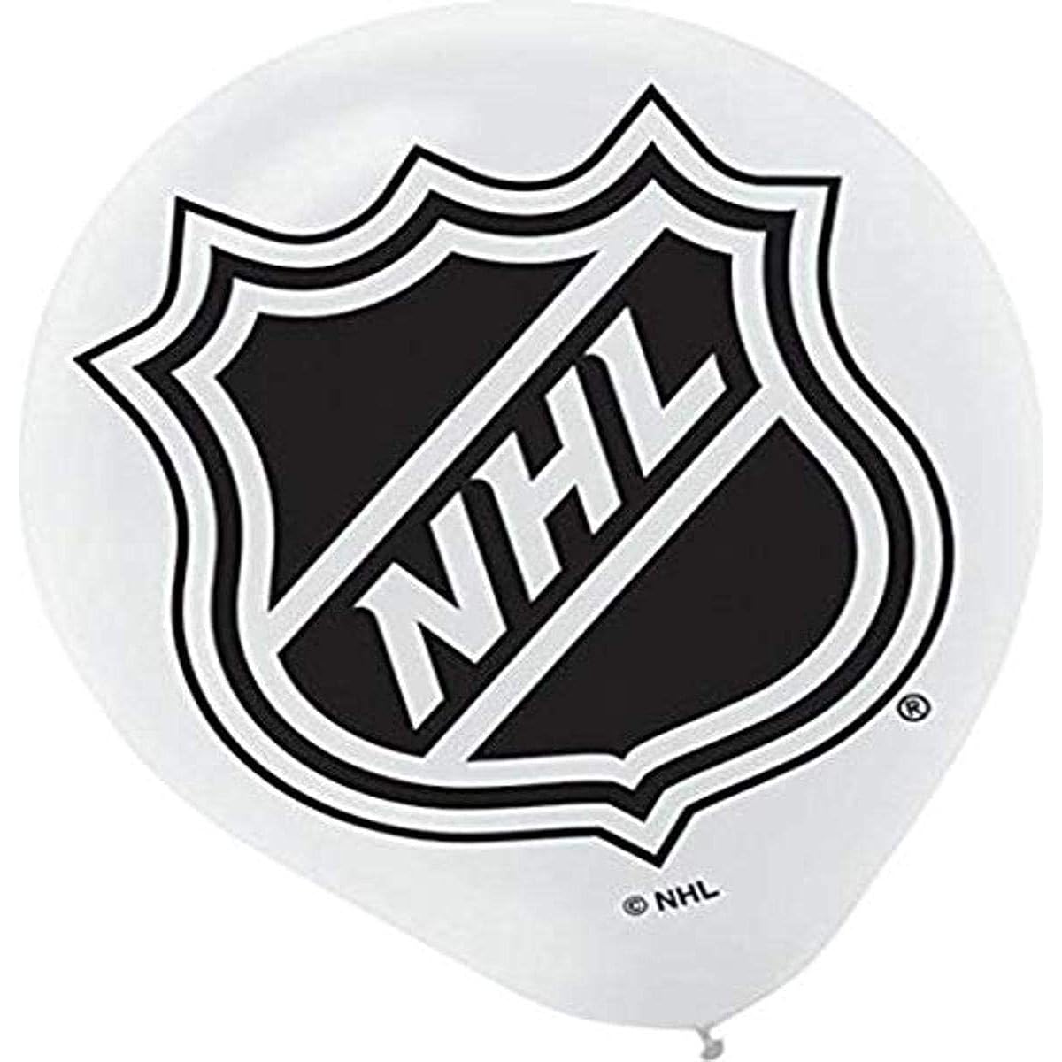 Amscan National Hockey League Printed Latex NHL Party Balloons, 12, White/Black by Amscan