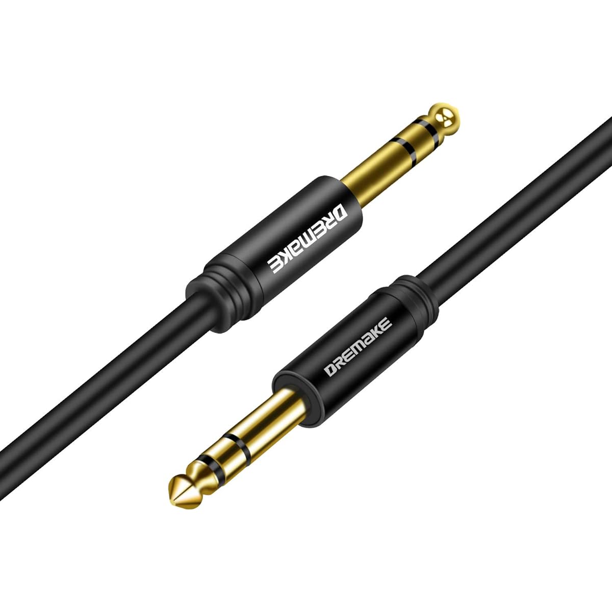 DREMAKE 1/4" Male TRS to 6.35mm 1/4" Male TRS Audio Patch Cord, 1/4" TRS Instrument Cable for Guitar, Keyboard.