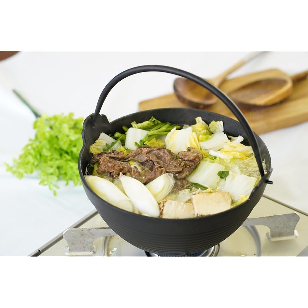 Ikenaga Tekko Iron Pot, Irori Pot, Earthen Pot, 27cm, with wooden lid, for 3-4 people, Yosenabe, Iron Replenishment, Hospitality Gourmet Hokka other iron pot