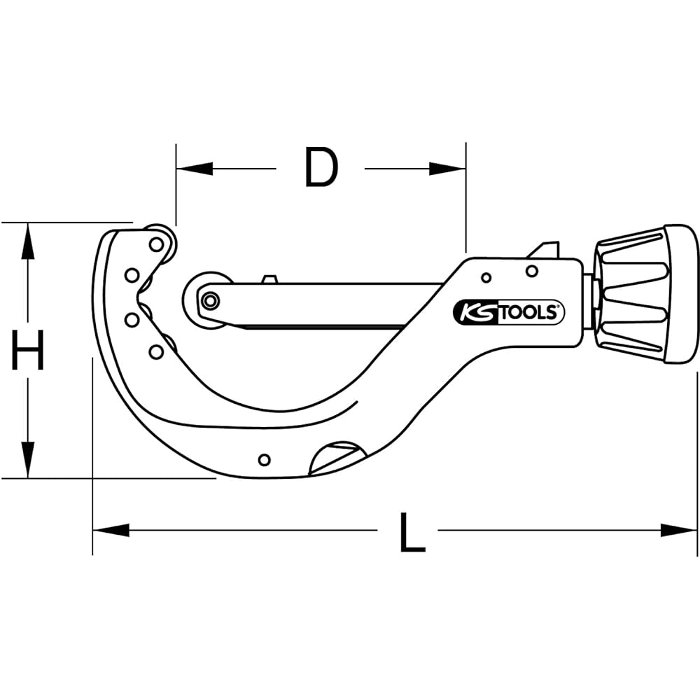 KS TOOLS Automatic ratchet pipe cutter for plastic pipe 50-140mm 222.1250