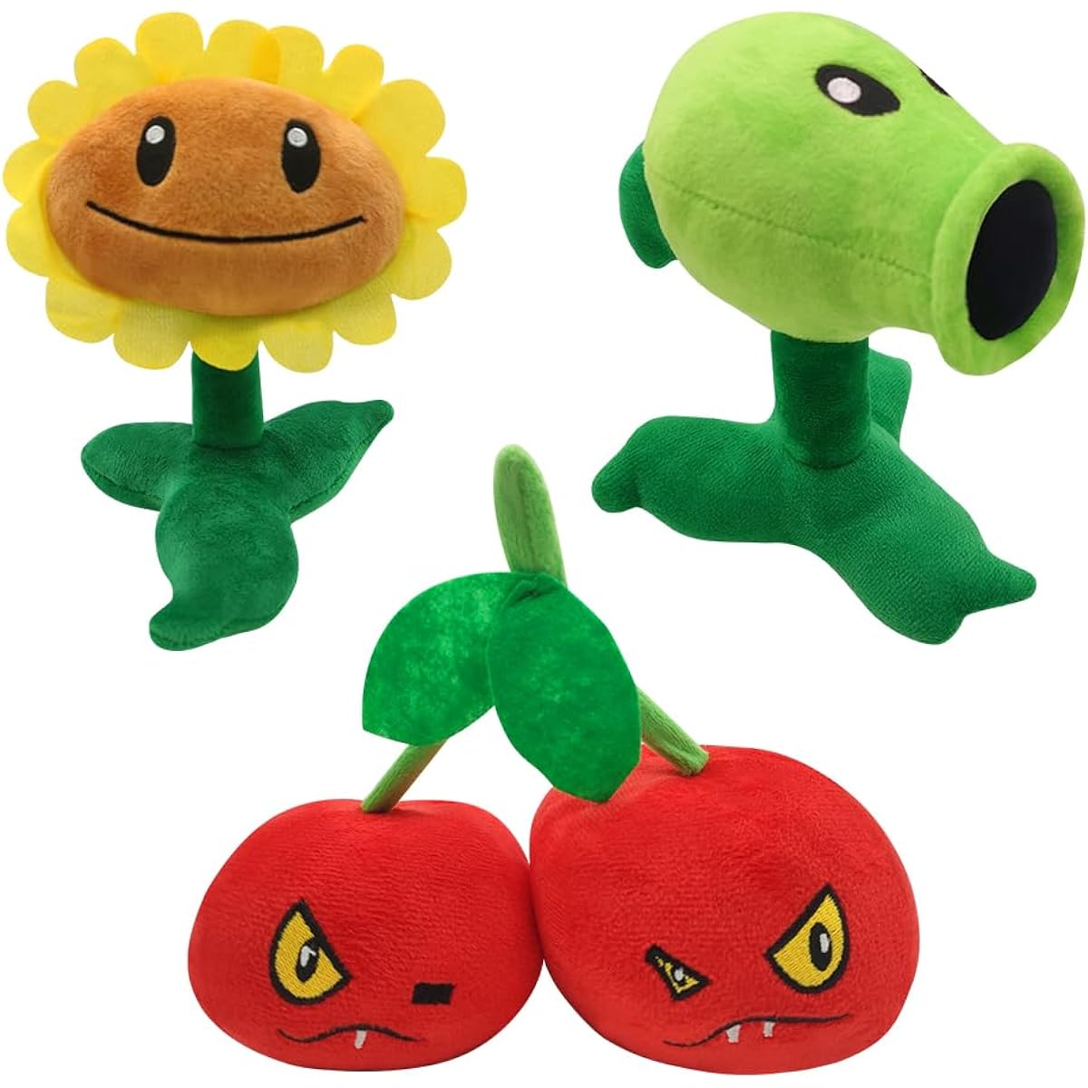 Genqiang 3pcs Plush Plant Stuffed Animals Soft Figure Dolls, Great Gifts and Decorations for Kids and Fans in Birthday Party Halloween Christmas