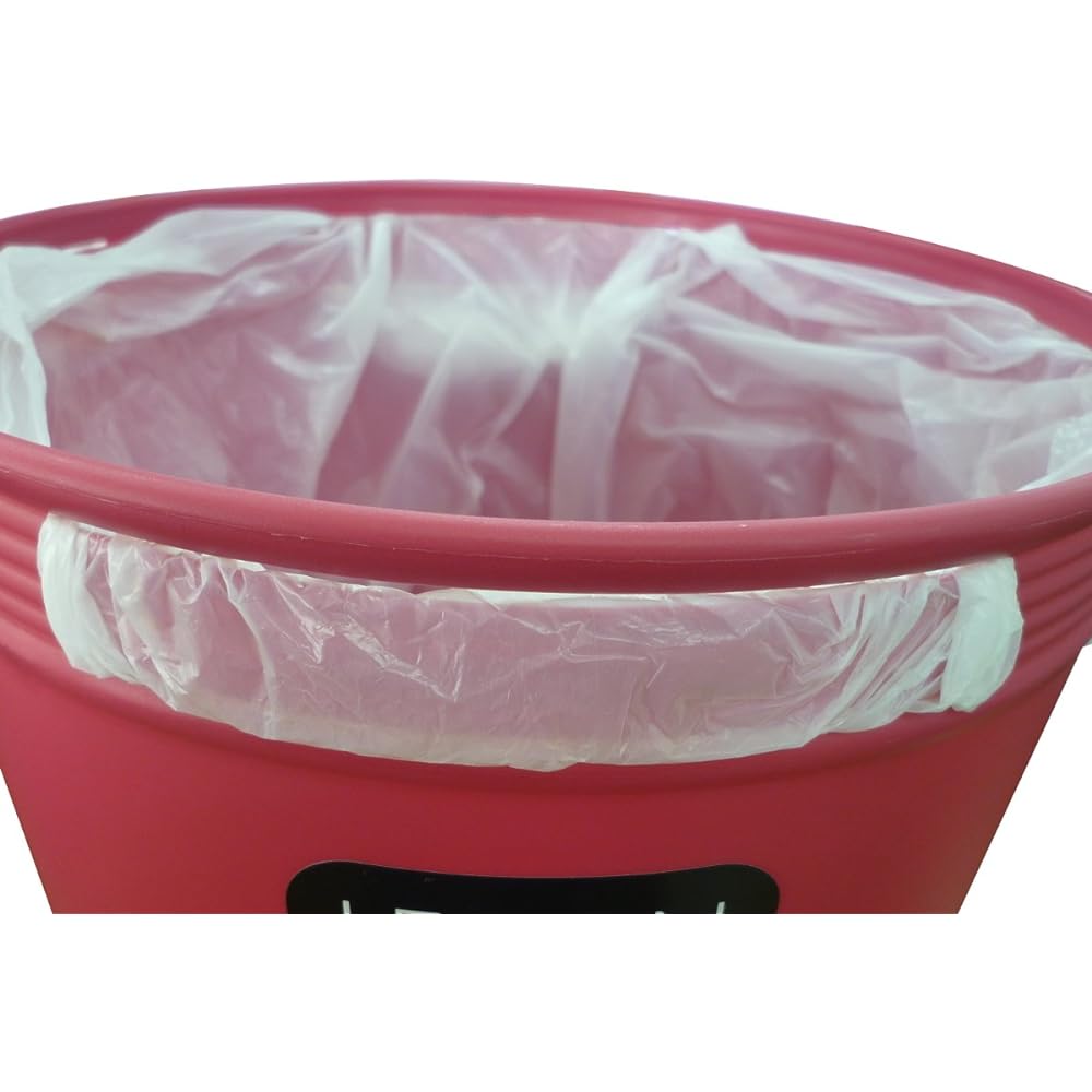 Asbel Lidless Trash Can Pink 10.6L [Case Sold] Waste Bin with Bag Clasp, Legion BS Pail M, 42 Pieces