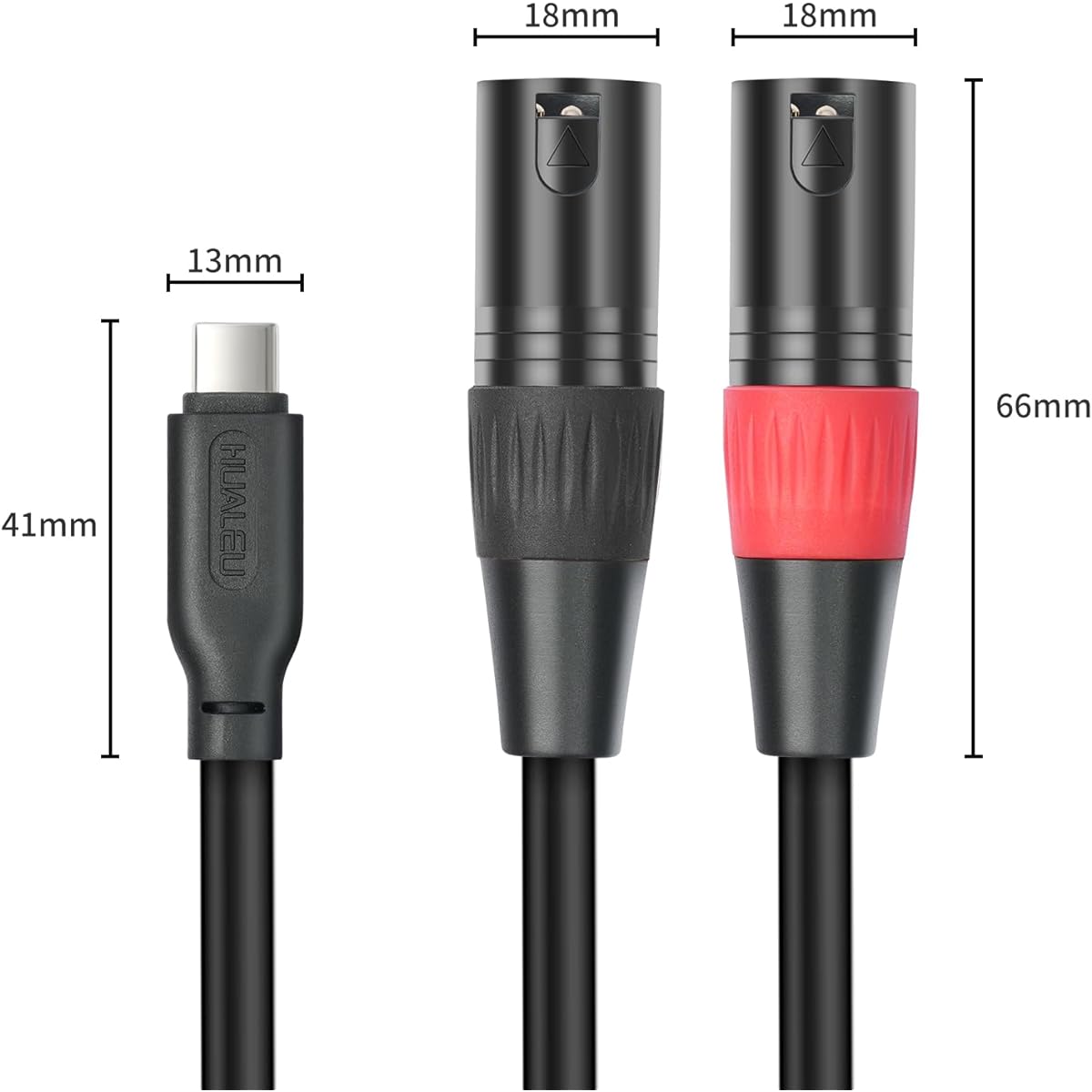 HUALEU 10ft USB C to Dual XLR Male Stereo Audio Cable 8ft Extended Y Splitter USB C to XLR Male Audio Cable for Active Speakers JBL 305P 306P 308P 310S Yamaha HS5 HS6 HS7 KRK PR5 Classic 5