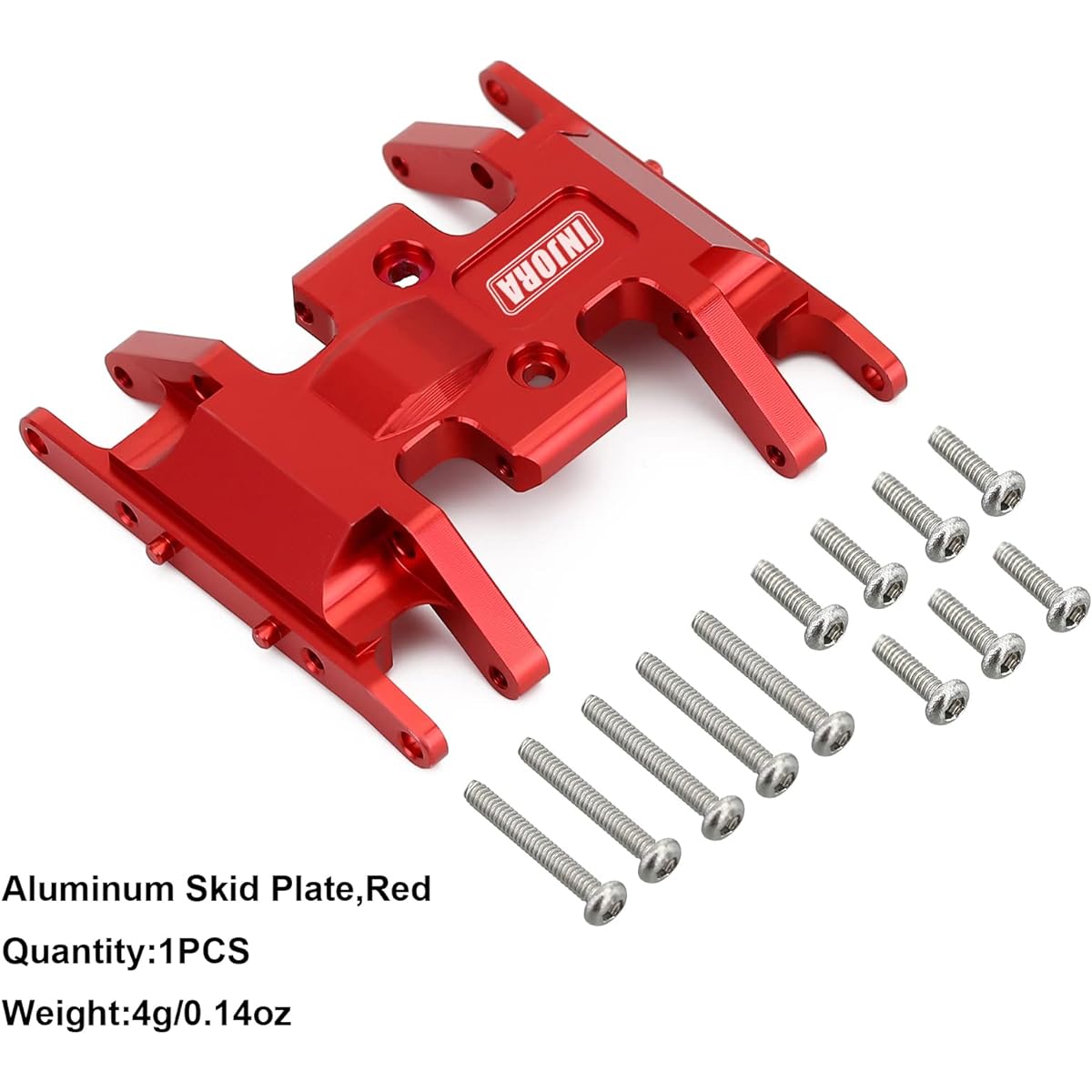 INJORA RC High Clearance Chassis Link Skid Plate and Steering Rod Tie Link Kit for Axial SCX24 Gladiator 1/24 RC Crawler Car (Red)