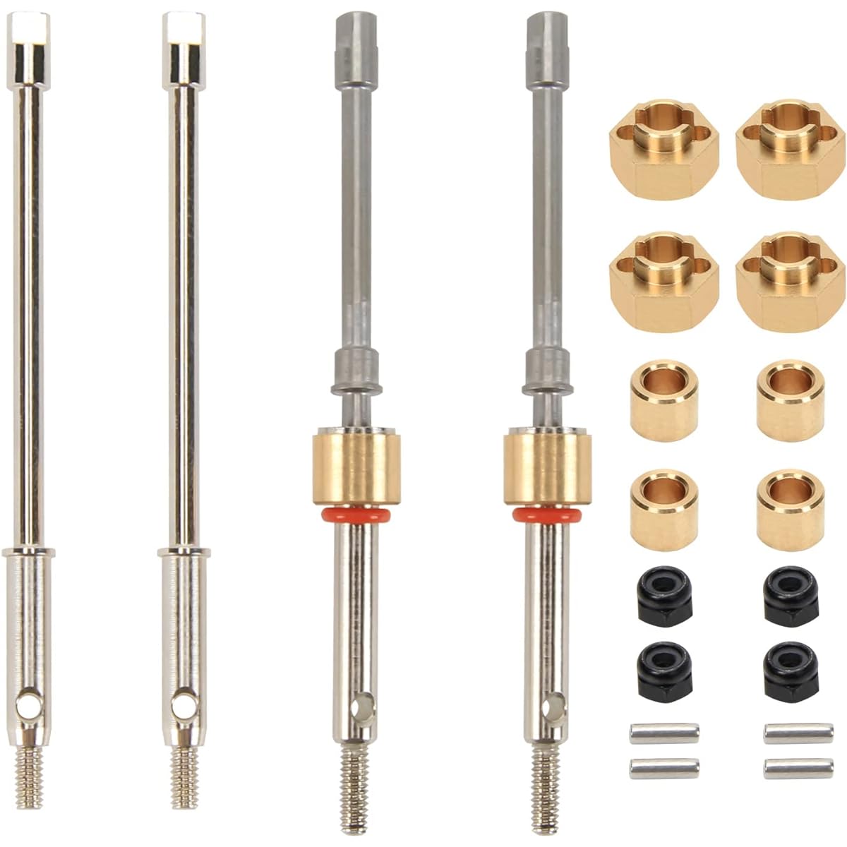 RCAWD SCX24 Long CVD Drive Shaft Set +4mm Axial 1/24 SCX24 Drive Shaft Upgrade Parts