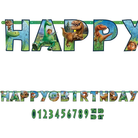 Amscan Disney The Good Dinosaur Jumbo Add-An-Age Letter Banner Printing Paper Birthday Party Decorations 1 Piece, 10 1/2' x 10 Inches, Multicolor