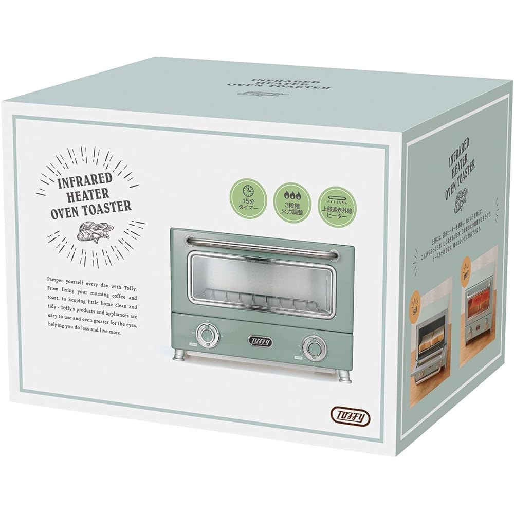 [Toffy] Far-infrared heater oven toaster LADONNA K-TS3 Pale Aqua