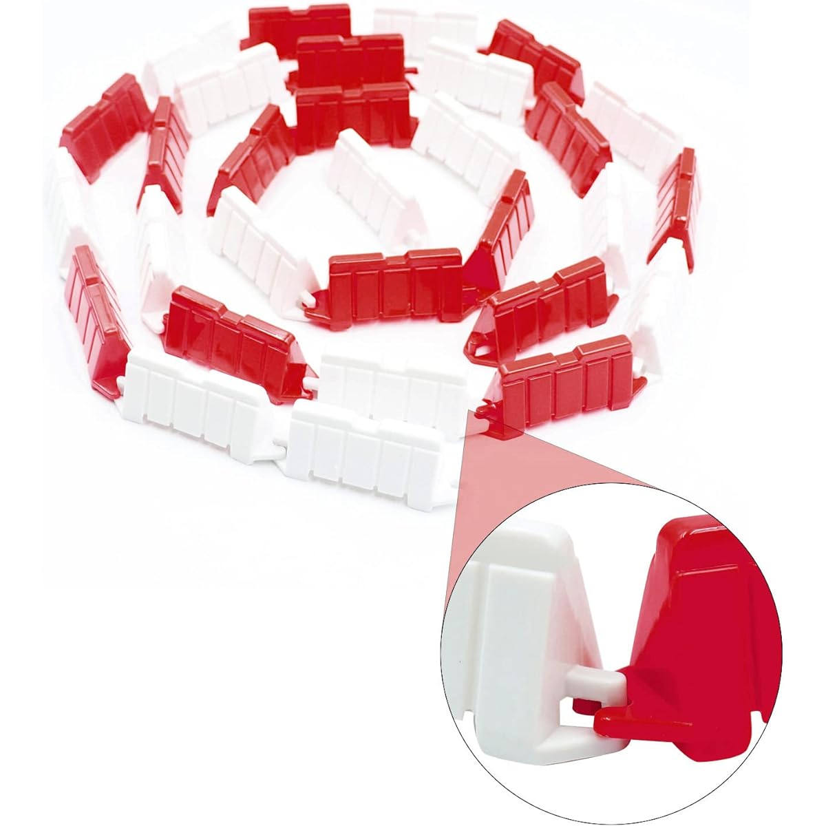 Hobby Fans 300Pcs RC Car Race Track Drift Runway Drift Field Fence for 1/14 1/16 1/18 1/24 1/28 Mini RC Cars (Red+White)