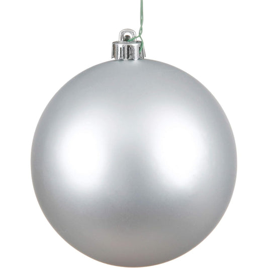 Vickerman Christmas Ball Ornament Candy Finish Seamless Shatterproof 4" Silver N591007DMV