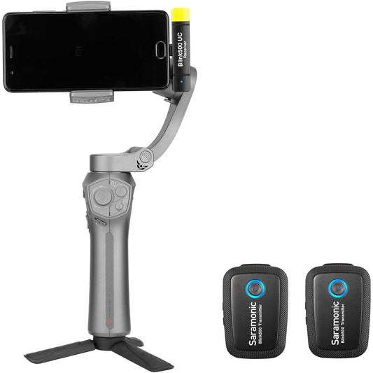2.4GHz Wireless Microphone System Two Transmitters for USB-C Devices,Saramonic Ultra Compact Dual Channel Mic for Type-C Smartphones Pads Tablets Huawei Mate 10 Xiaomi LG Live