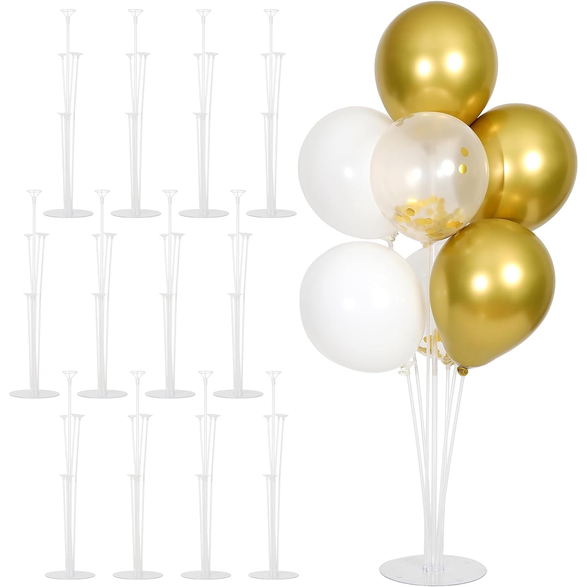 HPLYEL Balloon Stand Kit Balloon Stick Holder with Base Birthday Wedding Graduation Party Decoration Table Centerpiece Balloon Arch Kit 12 Sets