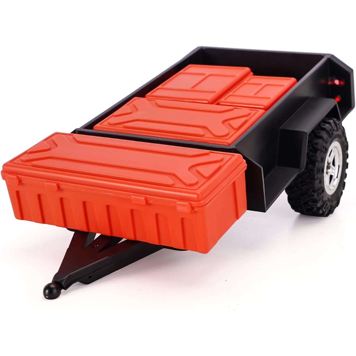 INJORA Utility Trailer with Hitch and Scale Storage Box for TRX4M 1/18 RC Crawler Upgrade, AX-TC07