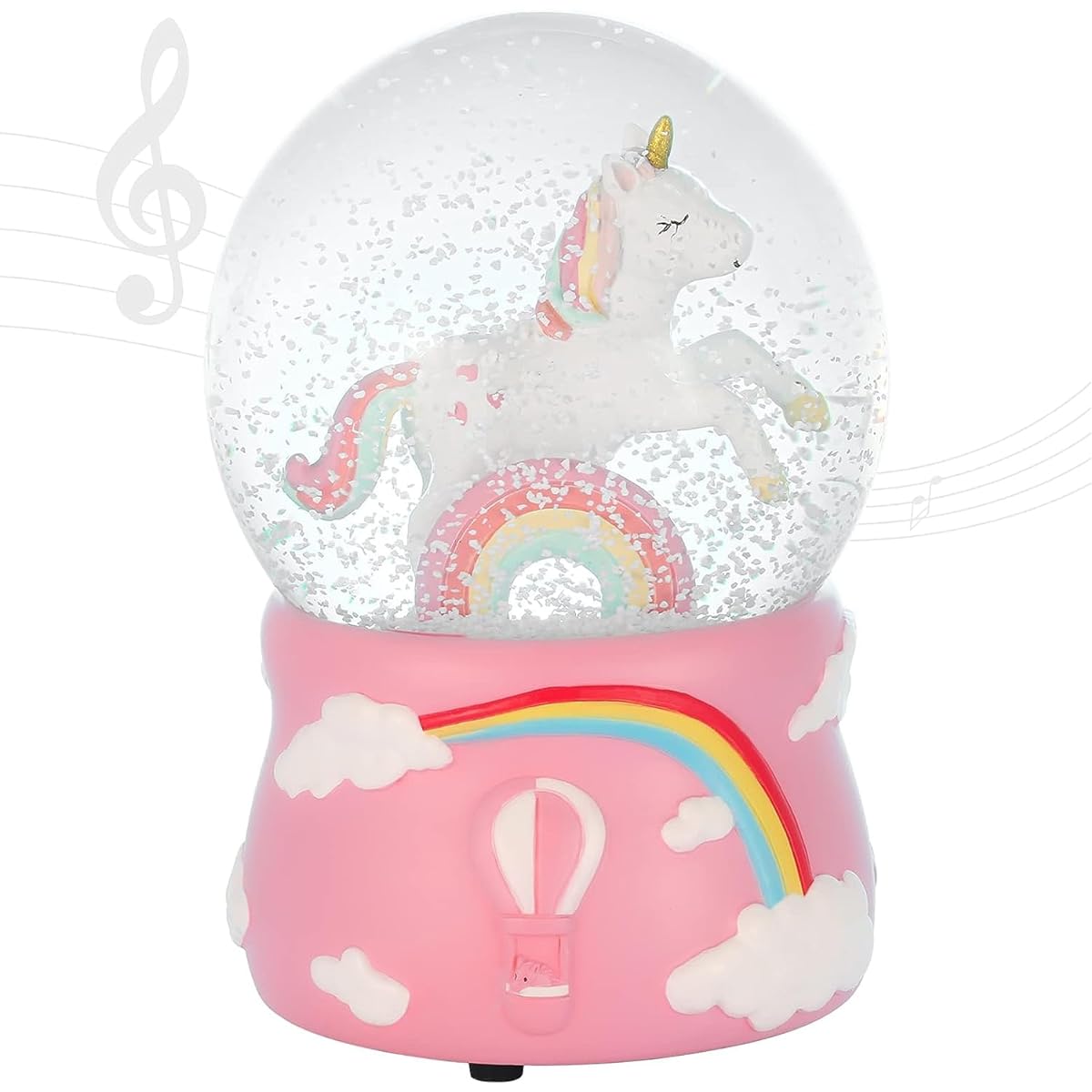 Unicorn Snow Globe for Kids Roll Up Snow Globe 100mm Musical Snow Globe for Adults New Year Valentine Gifts for Women Girlfriend Mother Christmas Birthday Baby Shower