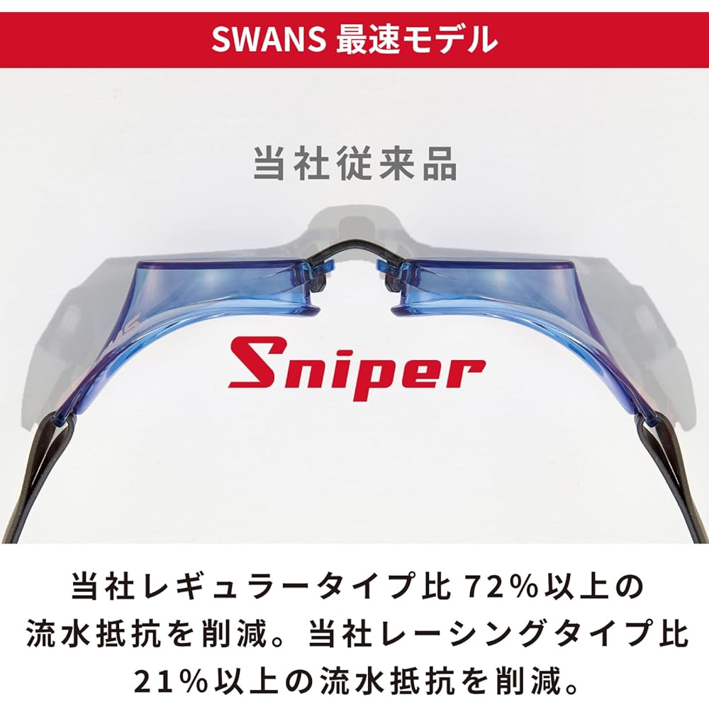 SWANS (Swans) Made in Japan Swimming Goggles Sniper Sniper SR-10 Racing Non-cushion for 12 years old ~ Adult Fina certified model