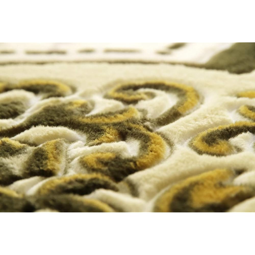 Ikehiko Rug Carpet 4 Tatami Volume Type Dynasty Pattern "Charmant" Green Approx. 200 x 300cm (Inner Material: Urethane 15mm)