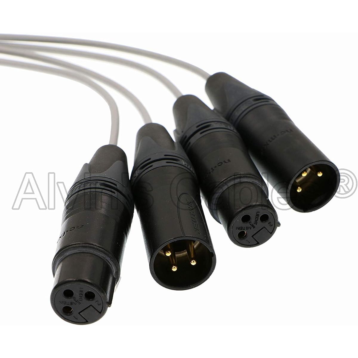 Alvin's Cables Breakout Audio Input Output Cable for Atomos Shogun Monitor Recorder 4 XLR 3 pin to Right Angle 10 pin