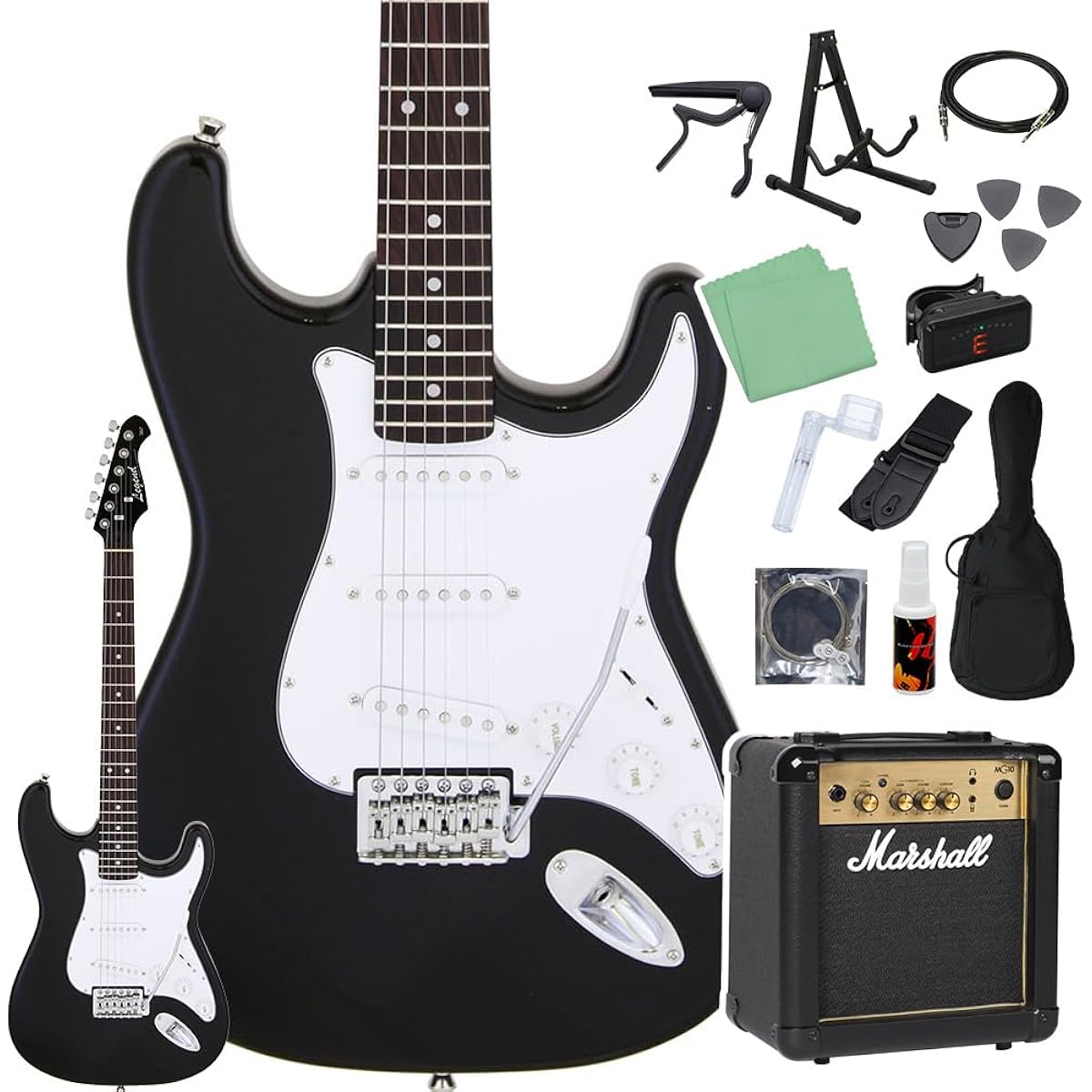 LEGEND LST-Z BKBK Electric Guitar Beginner 14-piece Set [Includes MG10] Legend