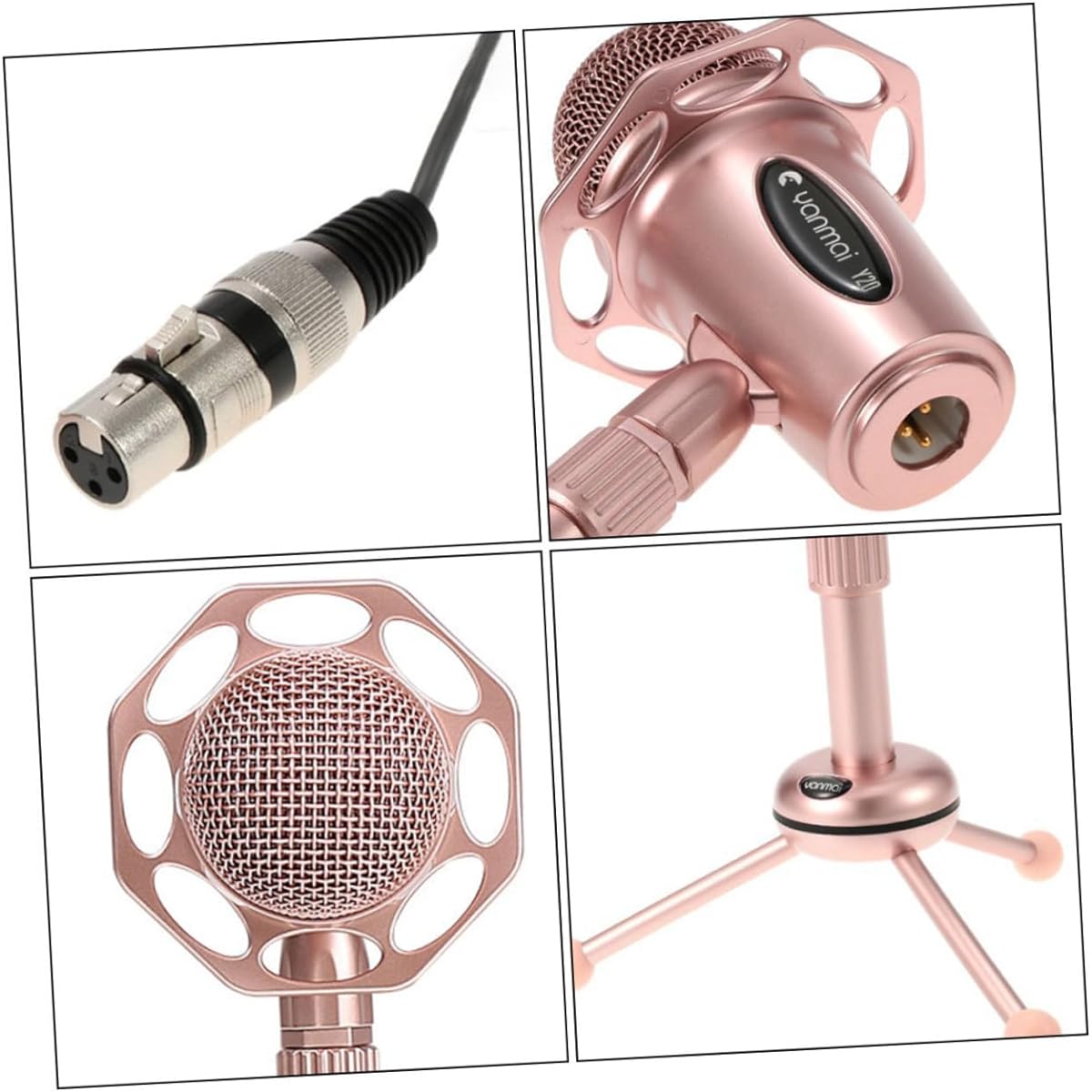 Vaguelly 3-Piece Gaming Microphone Universal Condenser Microphone Microphone Stand Kit Dynamic Microphone Kit USB Podcast Microphone Chat Host Microphone Desktop