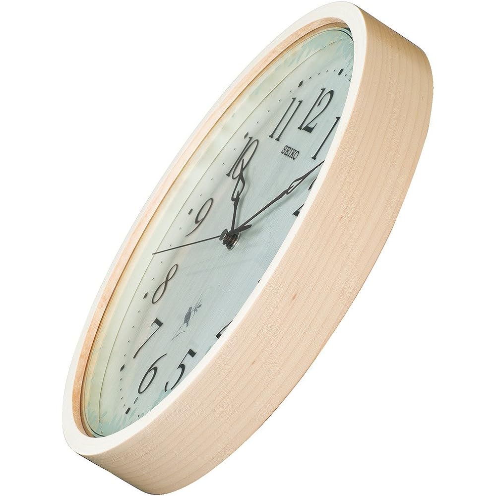 Seiko clock wall clock nature sound 12 types radio analog time signal switchable natural color wood RX215A SEIKO