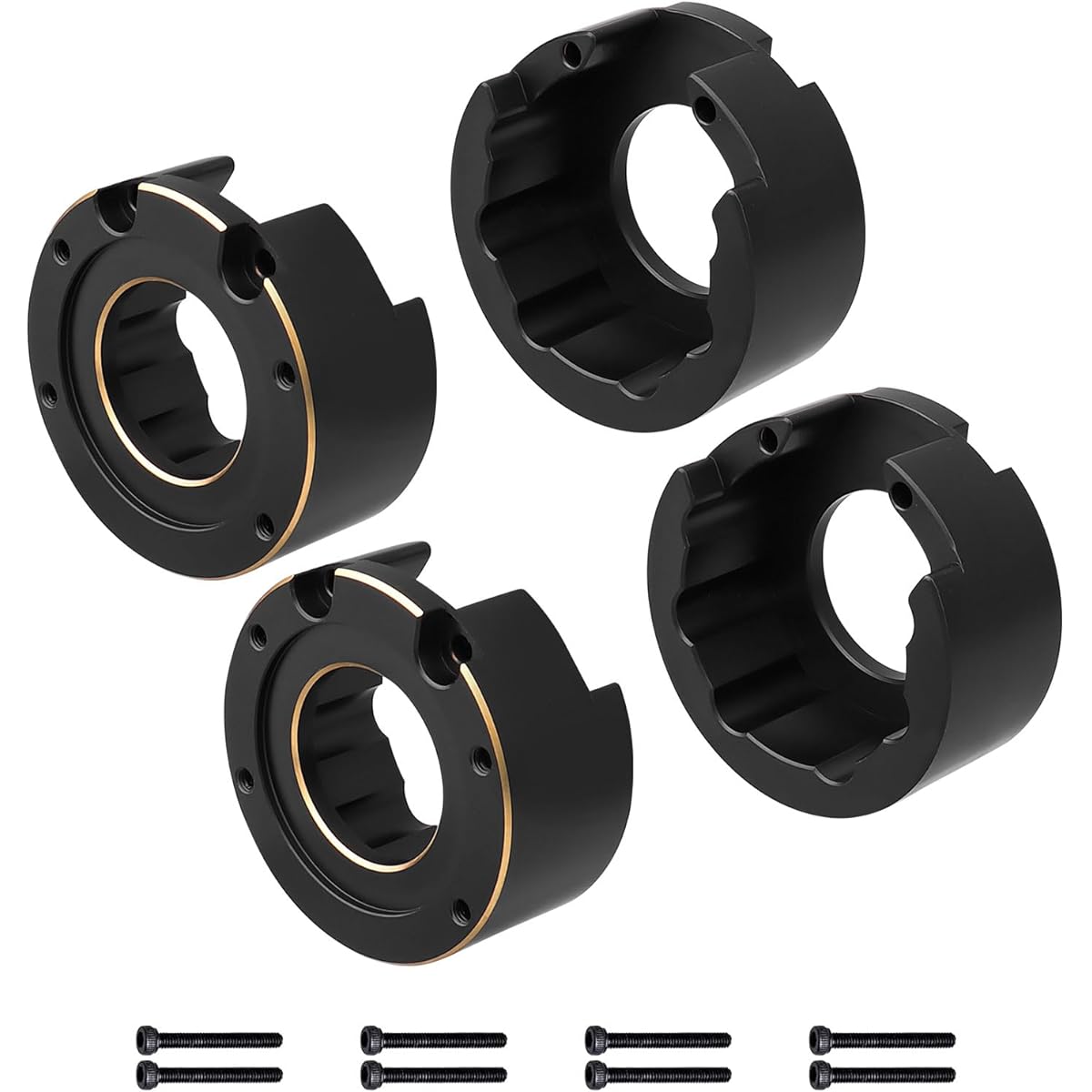 HobbyPark Front and Rear Heavy Brass Outer Portal Cover Weights for TRX4 Upgrade, TRX-6 Crawler, 73.5g Each/Pack of 4