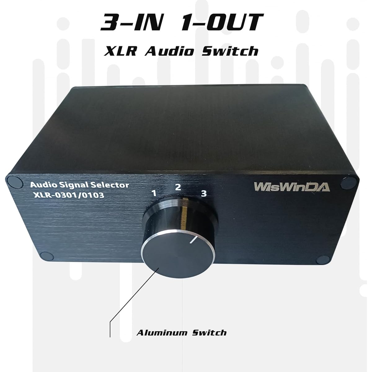 WisWinDa 3-IN-1-OUT XLR Pro Audio Switch Balanced Audio Converter 3 Channel HiFi Stereo Passive Audio Selector Switcher Box No Loss Aluminum Shell Quality XLR Connector (3in-1-out)