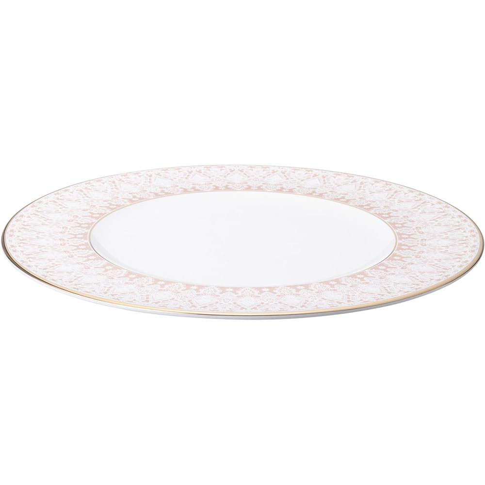 NARUMI Plate Set Aurora 21cm Pink Lace Pattern Stylish Set of 2 with Gift Box 52251-23113