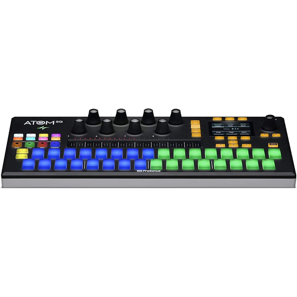 PreSonus ATOM SQ Hybrid Controller Velocity Sensitive/Pressure Sensitive RGB LED 32 Pads Ableton Live Lite, Studio One Artist Bundle