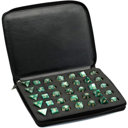 UDIXI Dice Bag, Dice Case, Dice Storage for Role Playing Games, Dungeons and Dragons, Holds up to 35 Dice, Set of 7, Black