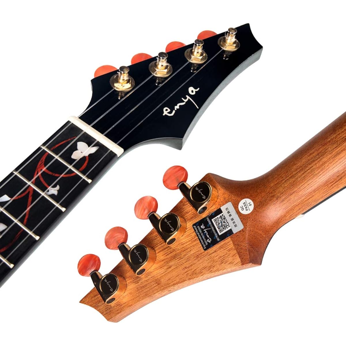[Enya EUC-M6 EQ] Enya ukulele concert size (mahogany, all veneer), electric ukulele, for beginners and intermediate/advanced players, with A1U pickup, high gloss, case included, safe shipping after inspection (wood color) )
